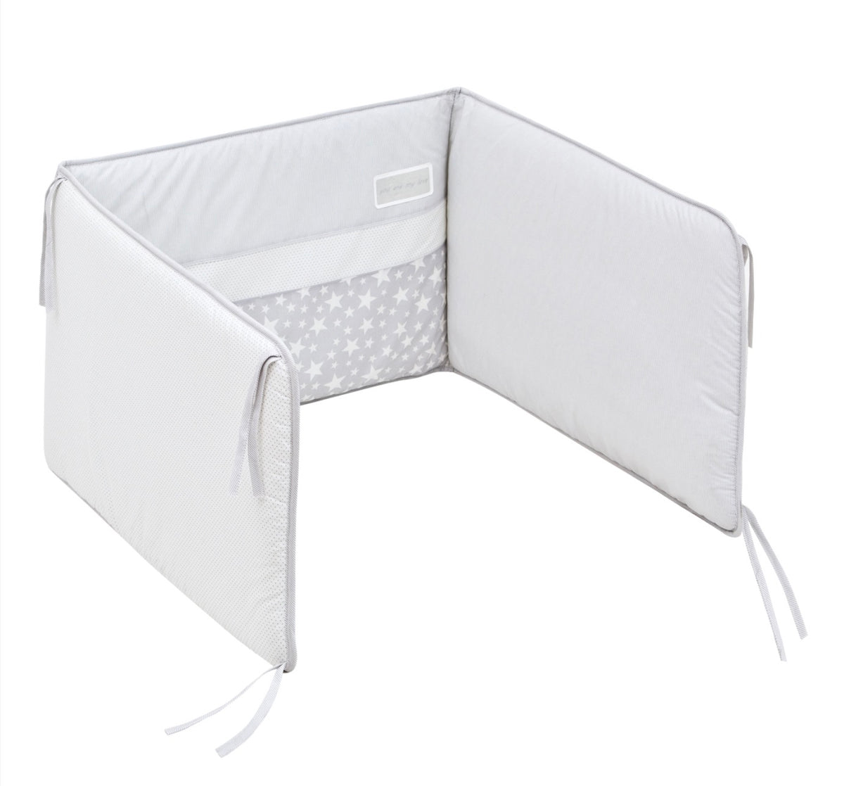 Protector Cuna y Colcha Star Gris