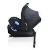Imagen lateral de silla de bebé Clek Liing con base color negro con gris oscuro